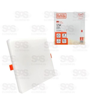 Painel Quadrado LED Branco 17W Sobrepor + Embutir BDPD-1700