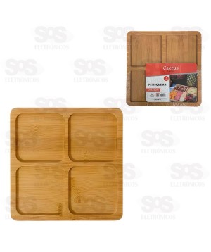 Tábua Para Petiscos 4 Divisórias MDF Caerus CRS-2818
