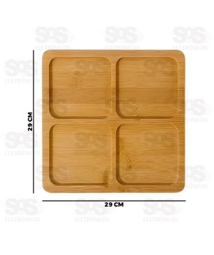 Tábua Para Petiscos 4 Divisórias MDF Caerus CRS-2818