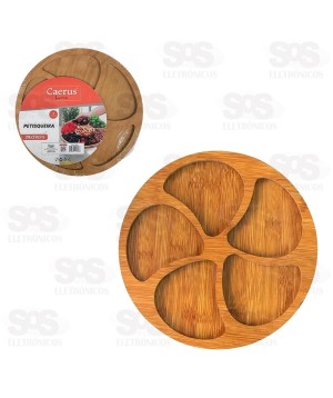 Tábua Para Petiscos 5 Divisórias MDF Caerus CRS-2820