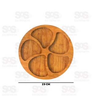 Tábua Para Petiscos 5 Divisórias MDF Caerus CRS-2820