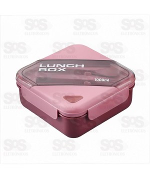 Marmita Lancheira Micro-ondas 1000ML Com Talheres Caerus CRS-2914