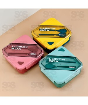 Marmita Lancheira Micro-ondas 1000ML Com Talheres Caerus CRS-2914