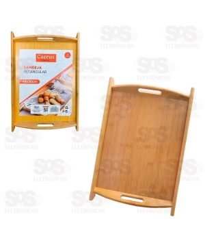 Bandeja Retangular Bambu 44x30CM Caerus CRS-2286