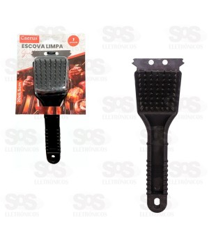  Escova Limpa Grelha Com Espátula Inox Caerus CRS-2858