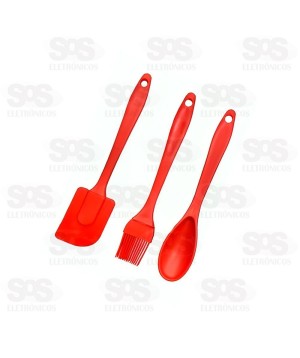 Kit Utensílios de Silicone 3 Peças Caerus CRS-2262