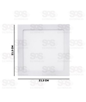 Painel Quadrado LED Branco Quente 18W 3200K Embutir Maxbom