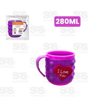 Caneca Infantil Emborrachada Alto Relevo 280ml CRS-2268