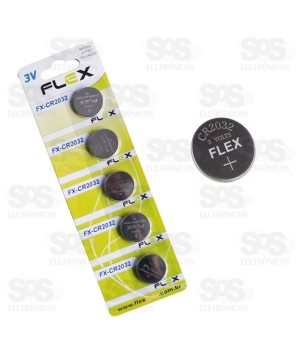 Bateria Moeda 2032 3V Cartela Com 5 Unidades Flex