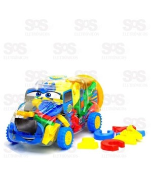 Brinquedo Educativo Letras 50 Peças Caminhão Toy King tk-1868