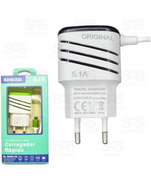 Carregador Micro USB V8 Rápido 5.1A Original