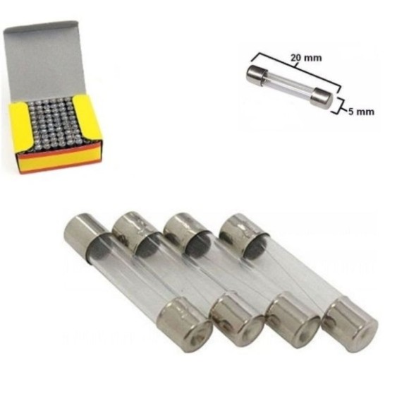 Fusivel de Vidro 8A 5x20mm Com 100 Unidades