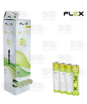Pilha AA Embalagem Com 60 Unidades Flex FX-2AZ