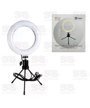 Iluminador Ring Light De Mesa 6 Polegadas 3 Cores Oásis OIH-4901