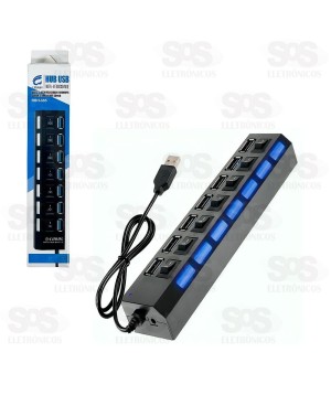 Hub 7 Portas USB 3.0 Com LED HBH-665