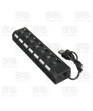 Hub 7 Portas USB 3.0 Com LED HBH-665