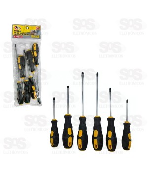 Kit De Chaves Fenda/Philips 6 Peças FBG 3202
