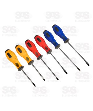 Kit De Chaves Fenda/Philips 6 Peças FBG 3203