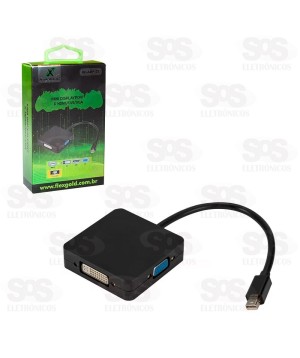 Cabo Adaptador Mini Displayport Para HDMI/DVI/VGA X-Cell XC-ADP-27