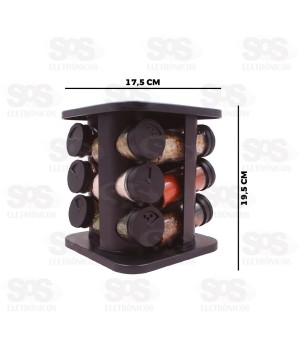 Porta Temperos Base Giratória 12 Frascos 16488