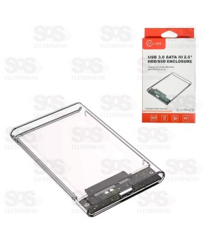 Case Para HD Sata 2.5 Polegadas Transparente AJ-N06