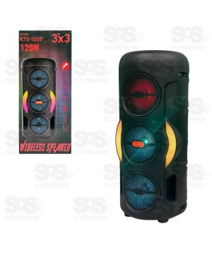 Caixa De Som Potente 120W Recarregável KTS-1203