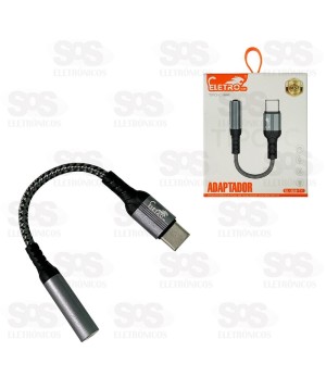 Cabo Adaptador Type-C Para P2 Fêmea Eletromex EL-3118-TY