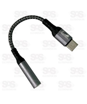 Cabo Adaptador Type-C Para P2 Fêmea Eletromex EL-3118-TY
