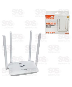 Roteador Sem Fio 4 Antenas Alta Performance Eletromex EL-1805