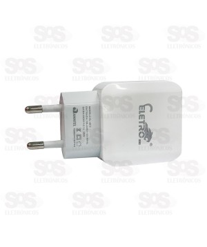 Carregador 2 USB 5.1A Com Cabo Micro USB V8 Eletromex EL-4012-V8