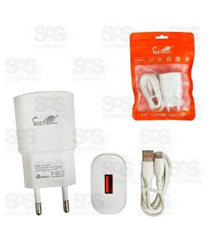 Carregador 3.1A Com Cabo De Iphone Eletromex EL-4015-I5