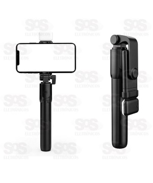 Bastão De Selfie Com Iluminação e Controle Remoto Tripé Eletromex EL-7005