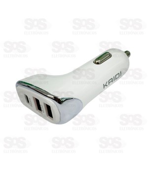Carregador Veicular Com Cabo USB+PD 38W Kaidi KD-304C