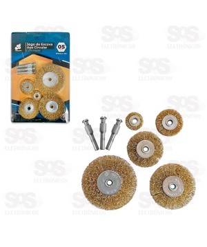 Jogo de Escova Aço Circular 5 Peças Barcelona BAR-326005-4