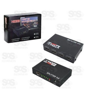 Splitter 1X4 HDMI 1 Entrada e 4 Saídas 1080P 3D HDTV