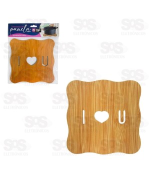 Descanso de Panela Quadrado Madeira 16,5CM TOP1271