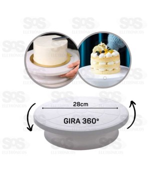 Plataforma Giratória Para Confeitar Bolos E Tortas Útil CONF243