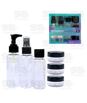 Kit Higiene 6 Frascos Para Viagens Top Útil TOP1604