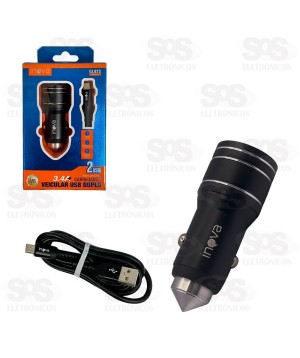 Carregador Veicular 3.4A Cabo Micro USB V8 Inova GL02S