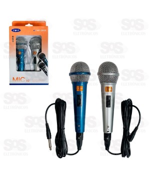 Kit 2 Microfones Dinâmicos Com Fio 2.5 Metros Inova MD-12633