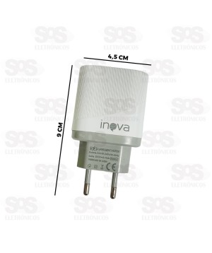 Carregador 2 USB 3.1A Com Cabo Type C Inova CAR-3176C