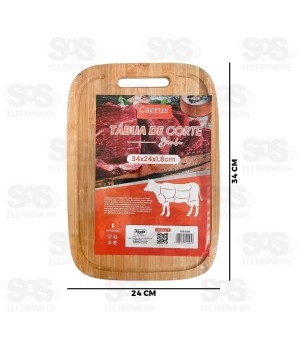 Tábua De Bambu Para Corte 34x24CM Caerus CRS-2290
