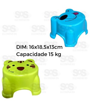 Banqueta Infantil De Plástico Bichinho Monobloco Caerus CRS-2278