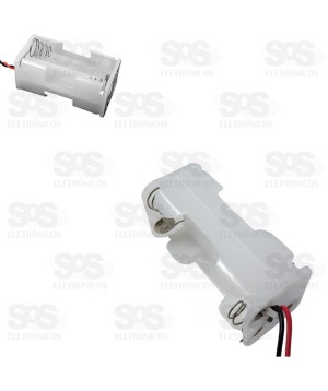 Suporte Para  4 Pilhas AA Branco Unidade