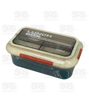 Marmita Lancheira Micro-ondas 1100ML Com Talheres Caerus CRS-2913
