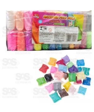 Massinha Pula Pula de E.V.A Com 24 Cores Toy King TK-PP03