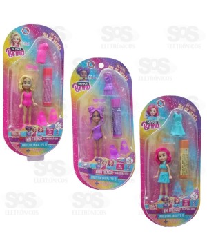 Boneca Com Acessórios e Protetor Labial FPS 15 Polibrinq MK4092