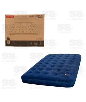 Colchão Inflável Tecido Suede 198x180x22CM Tomate MC-43B