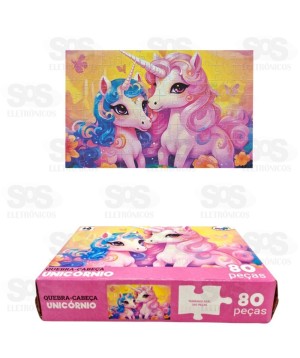 Quebra-Cabeça Unicórnio 80 Peças Mini Toys 6390