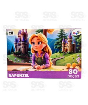 Quebra-Cabeça Turma de Rapunzel 80 Peças Mini Toys 6389